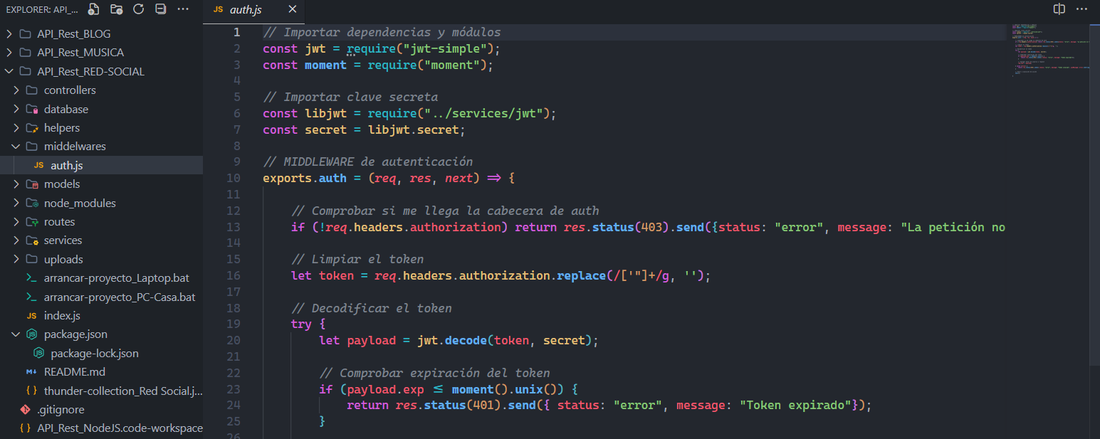 Screenshot of API REST with Node.js